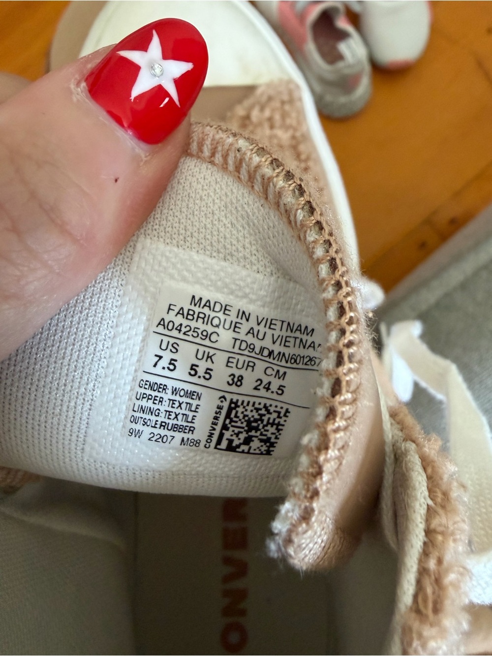 Converse womens Tan Sherpa High-Top Sneakers with White Accents - Picture 4 of 4